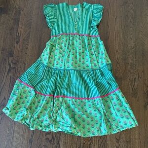 Printfresh Green and Pink Floral Dress